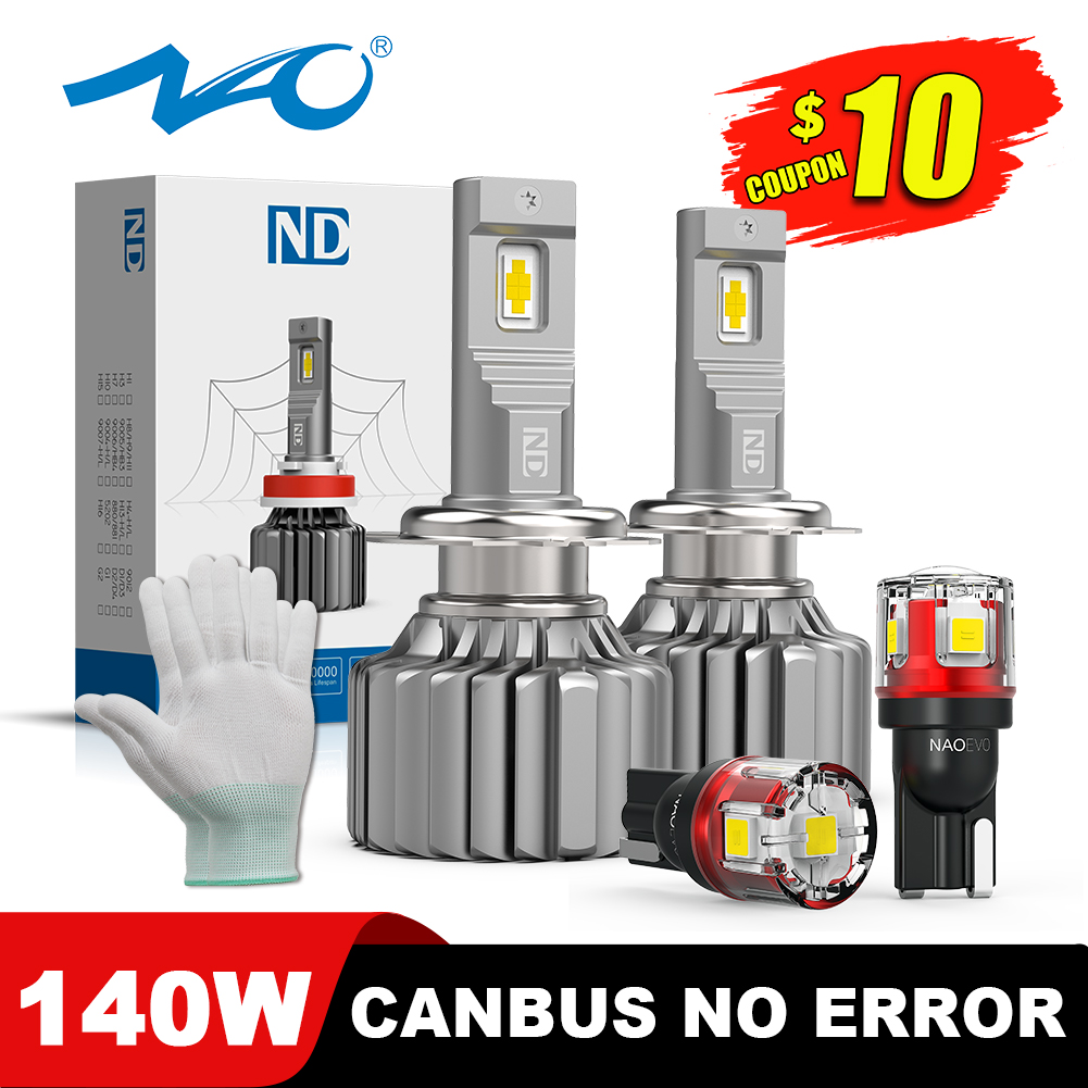 NAO 140W H7 LED CANBUS 16800LM H4 H11 HB4 HB3 H1..